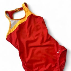 red one piece bikini